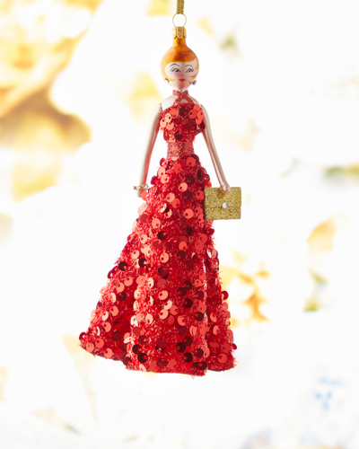 Neiman Marcus Fashionista In Red Sequin Dress Christmas Ornament