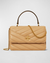 Tory Burch Kira Mini Quilted Top-handle Bag In Desert Dune