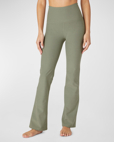 Beyond Yoga High-waist Active Practice Trousers In Grey Sage