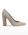 Marc Fisher Ltd Abilene Leather Block-heel Pumps In Light Pink