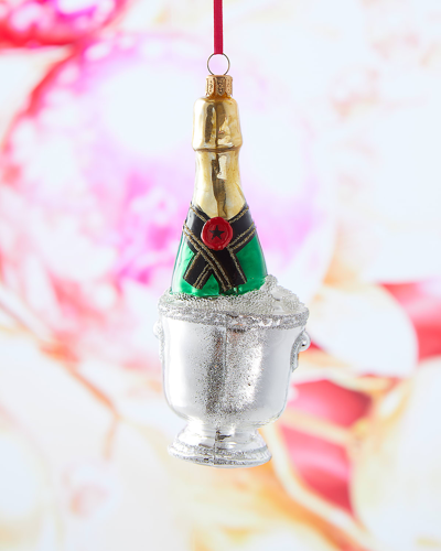 Neiman Marcus Ice Bucket With Champagne Ornament