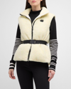 Erin Snow Nyx Recycled Sherpa Puffer Vest In Neon Speckled Whi