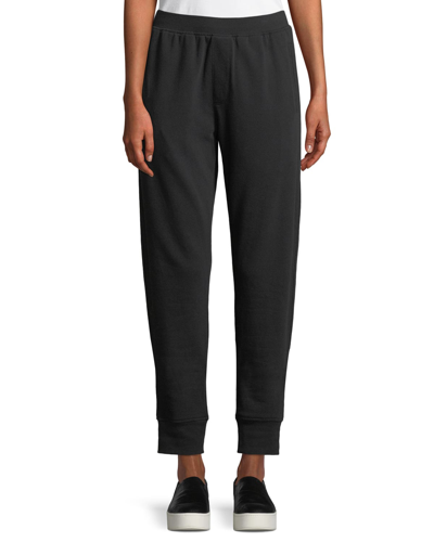 Atm Anthony Thomas Melillo Slim Cuffed Pull-on Terry Sweatpants In Black