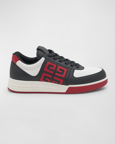 GIVENCHY MEN'S G4 BICOLOR LEATHER LOW-TOP SNEAKERS