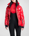 Moncler Rochers Puffer Jacket In Dark Red