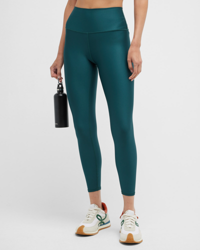 Alo Yoga Airlift High-rise Stretch-woven In Midnight Green
