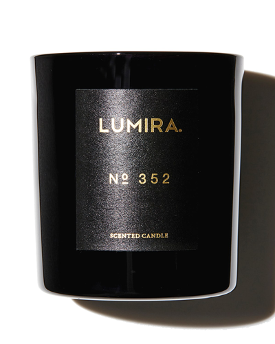 Lumira 10.5 Oz. No 352 - Leather And Cedar Scented Candle In Black