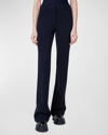 AKRIS MARISA WOOL PANTS WITH ROLLED CUFFS