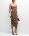 Norma Kamali Diana Strapless Leopard-print Shirred Midi Gown In Bb Leopard