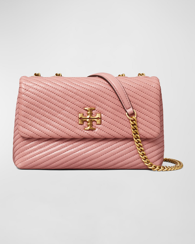 Tory Burch Kira Moto Small Quilted Convertible Shoulder Bag In Pink Magnolia