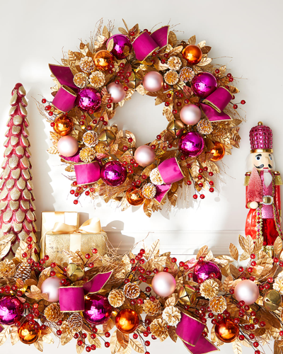 Neiman Marcus 28" Bright Holiday Pre-lit Wreath