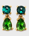 Oscar De La Renta Crystal Nano Drop Earrings In Emerald Multi