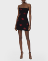 Helsi Robin Strapless Rhinestone Lips Mini Dress In Black