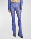 Coperni Lace Flared Trousers In Royal Blue