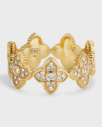 Sydney Evan 14k Gold Moroccan Flower Diamond Ring