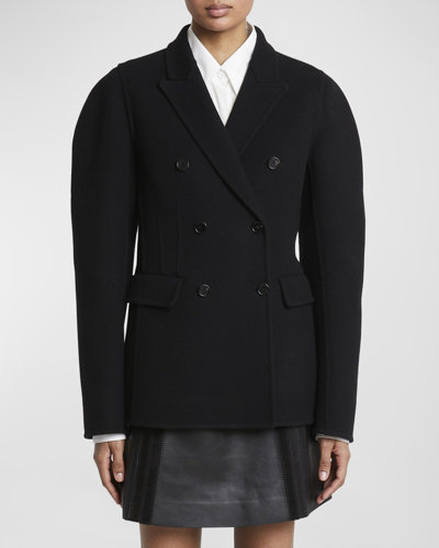 Chloé Double-face Wool-cashmere Double-breasted Coat In Black