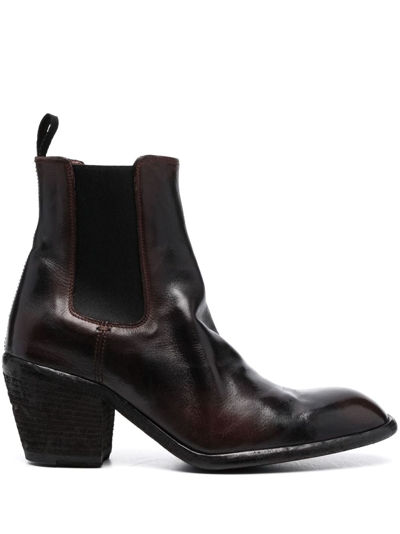 Officine Creative Sydne Leather Boots In Brown