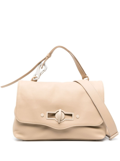 Zanellato Small Postina Pura 2.1 Leather Shoulder Bag In Brown