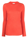 ALYSI ROUND-NECK CHUNKY RIBBED-KNIT TOP