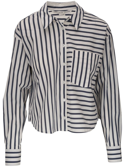 Veronica Beard Stripe-print Pocket Shirt In Multi