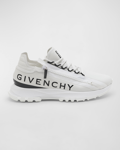Givenchy Men's Spectre Leather Side-zip Runner Sneakers In Beige