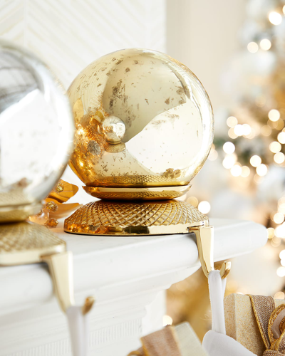 Neiman Marcus Golden Mercury Sphere Christmas Stocking Holder