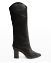 SCHUTZ ANALEAH SNAKE-PRINT LEATHER TALL BOOTS