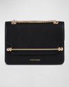 Strathberry East-west Mini Chain Shoulder Bag In Black