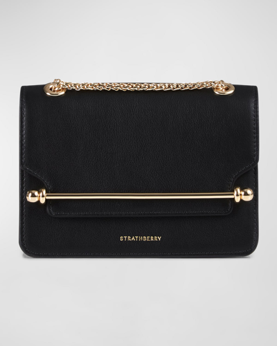 Strathberry East-west Mini Chain Shoulder Bag In Black