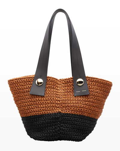 Proenza Schouler Leather-trimmed Crocheted Tote In Tan