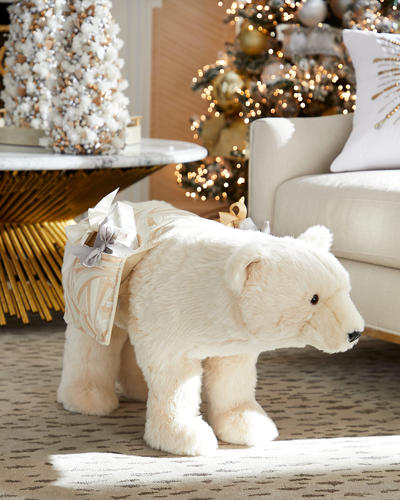 Ditz Designs By The Hen House Seasons Splendor Polar Bear Christmas Footrest