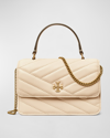 Tory Burch Kira Mini Quilted Top-handle Bag In New Cream