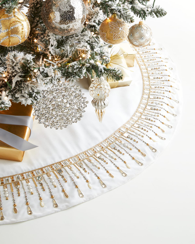 Neiman Marcus Silver & Gold Embellished Spray Tree Skirt
