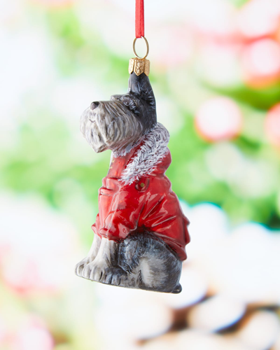 Joy To The World Collectibles Grey Schnauzer In Winter Coat Christmas Ornament