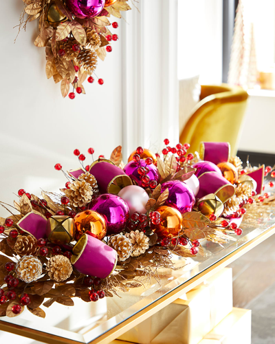 Neiman Marcus 46" Bright Holiday Mantel Garland