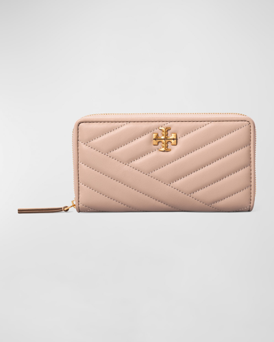 Tory Burch Kira Chevron Zip Continental Wallet In Devon Sand