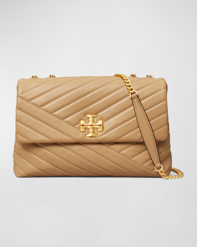 Tory Burch Kira Chevron-quilted Convertible Shoulder Bag In Desert Dune