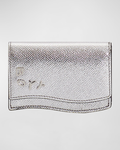 Boyy Metallic Leather Bifold Wallet In Silver