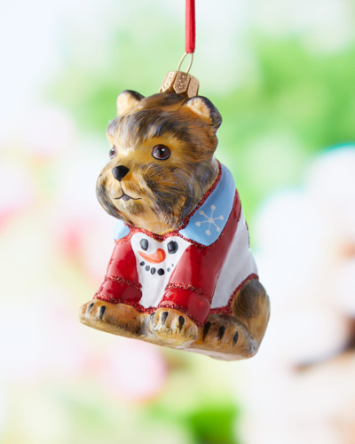 Joy To The World Collectibles Yorkshire Terrier In Snowman Pajamas Christmas Ornament