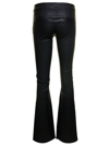 ARMA BLACK 'IZZY' PANTS WITH BRANDED BUTTON FASTENING IN LEATHER WOMAN