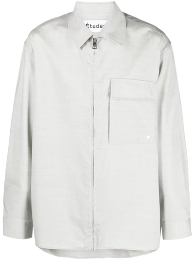 Etudes Studio Zip-up Long-sleeve Shirt In Grey