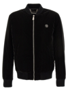 Philipp Plein Logo-patch Zip-up Bomber Jacket In Black