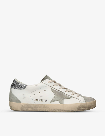 Golden Goose Super Star 10273 Star-embellished Suede-star Leather Trainers In White/oth