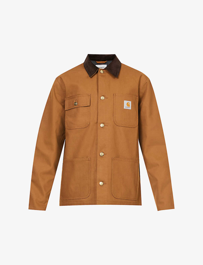 CARHARTT MENS HAMILTON BROWN / TOBACCO MICHIGAN PATCH-POCKET COTTON-CANVAS JACKET XL,68677108