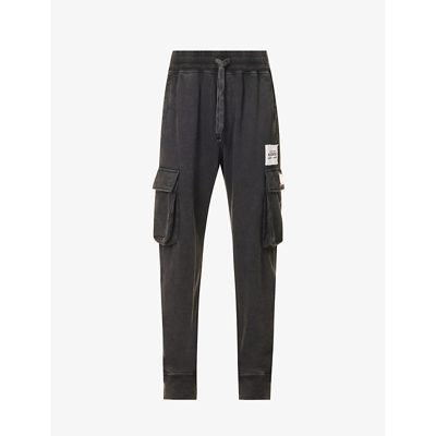 Dolce & Gabbana Brand-patch High-rise Cotton-jersey Jogging Bottoms In Combined Colour