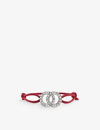 Bvlgari Womens Red Sterling Silver And Fabric Bracelet