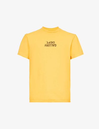 Gallery Dept. Gallery Dept Mens Gold Yellow Logo-print Short-sleeved Cotton-jersey T-shirt In Multi-coloured