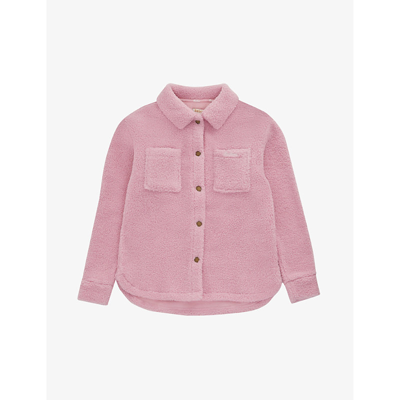 Barbour Girls Lt Pink Dahlia Kids Sienna Patch-pocket Recycled-polyester Overshirt 6-13 Years
