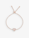Apm Monaco Womens Heart-charm 18ct Rose Gold-plated Brass, Zirconia And Pink Nacre Bracelet In Rose Gold