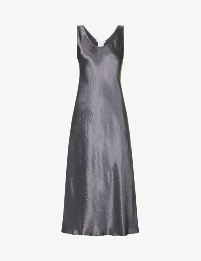 Max Mara Womens Dark Grey Talete Sleeveless Woven Midi Dress